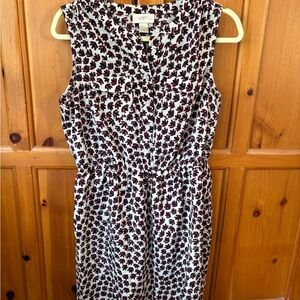 LOFT Black, White and Maroon Sleeveless Midi Sundress